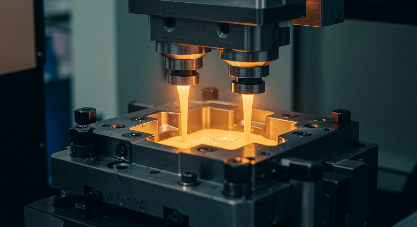 single-cycle dual material mold production
